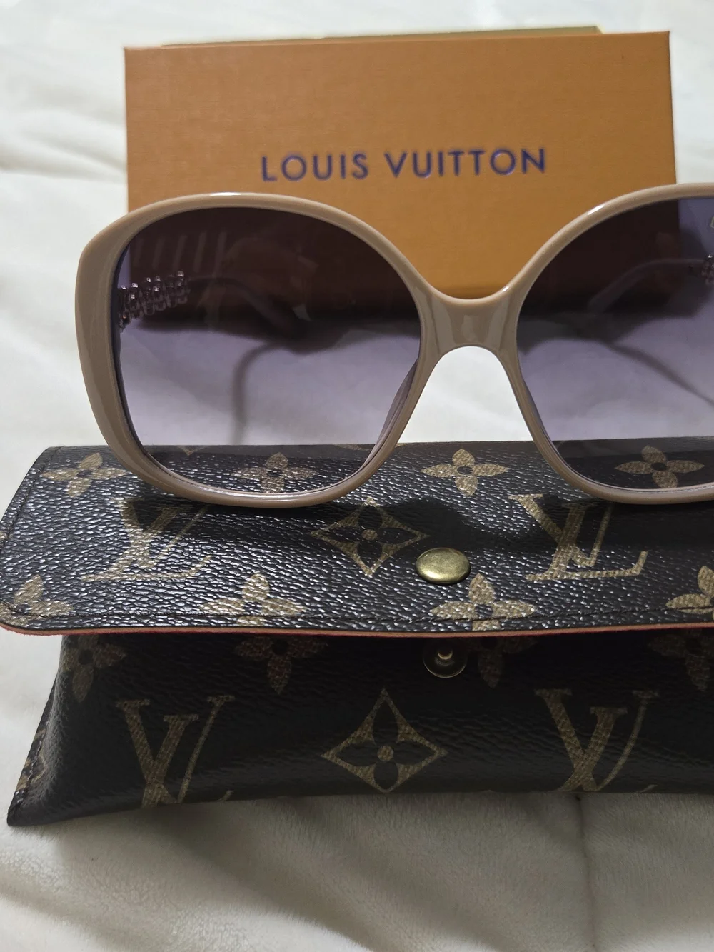 Louis Vuitton Pink Floral-Trim Sunglasses